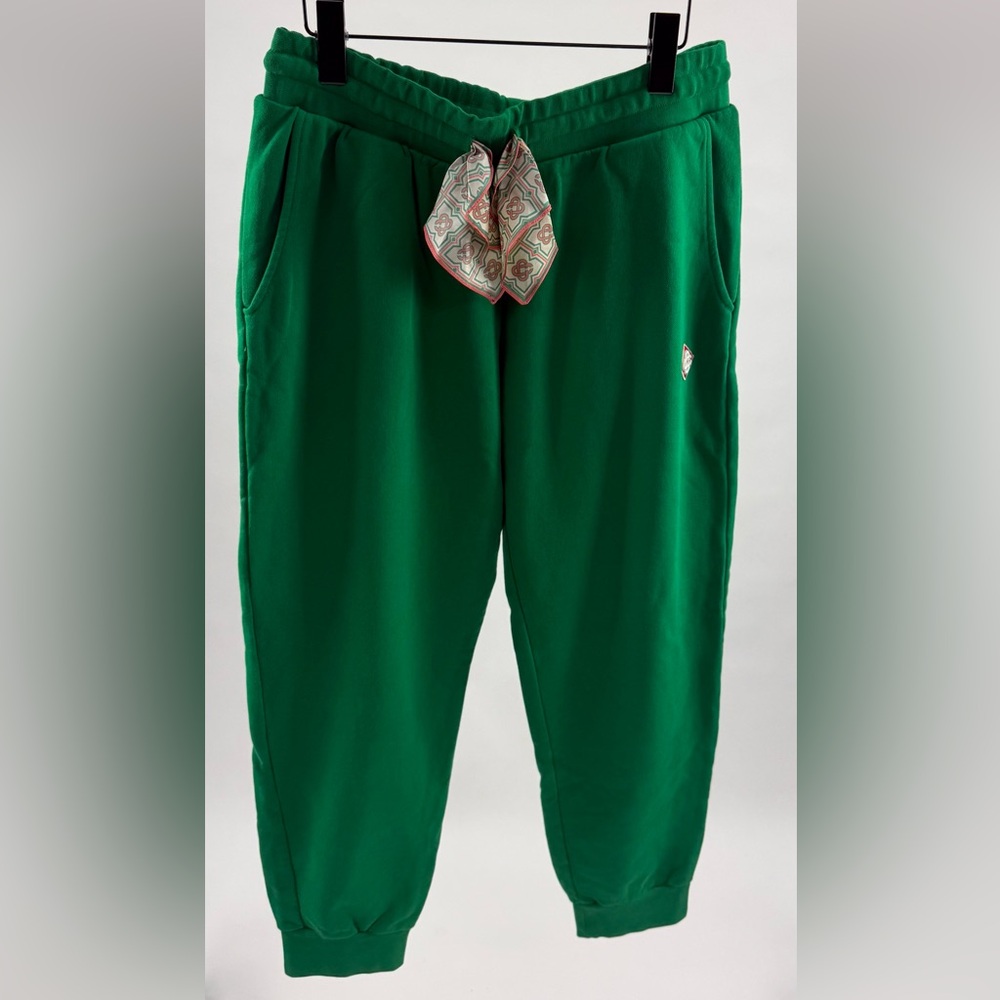 Casablanca Scarf Sweatpants in Green with Embroidered Logo